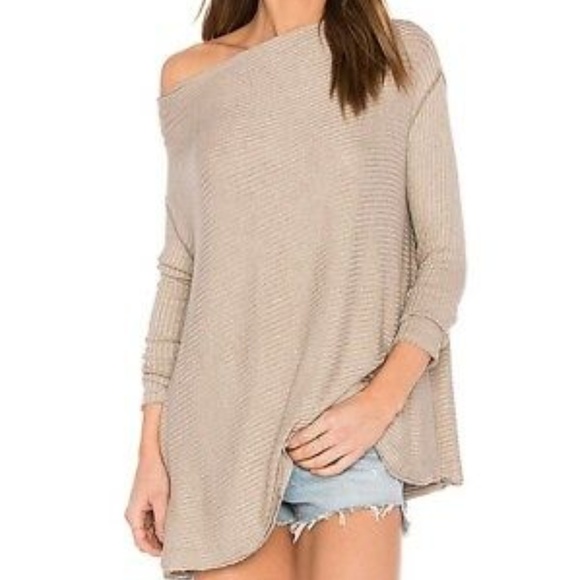Free People Lover Rib Split Back Pullover Top M - Picture 2 of 6
